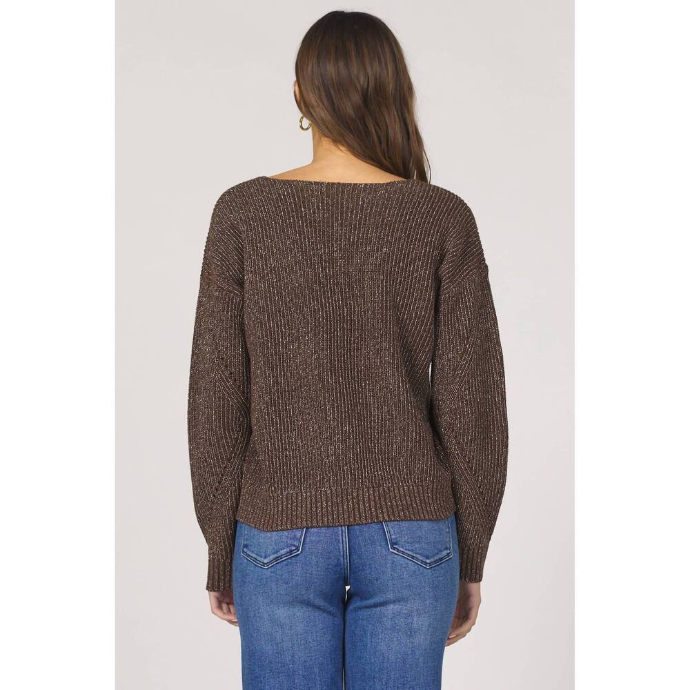 NEW DEAR JOHN DENIM camilla lurex sweater in cappuccino - Picture 4 of 5